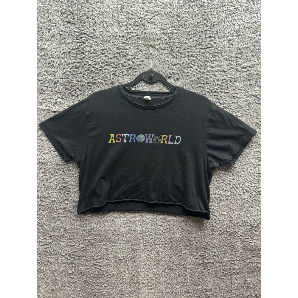 Travis Scott Astroworld Tour  Cropped‎ Tee Black Womens Size M